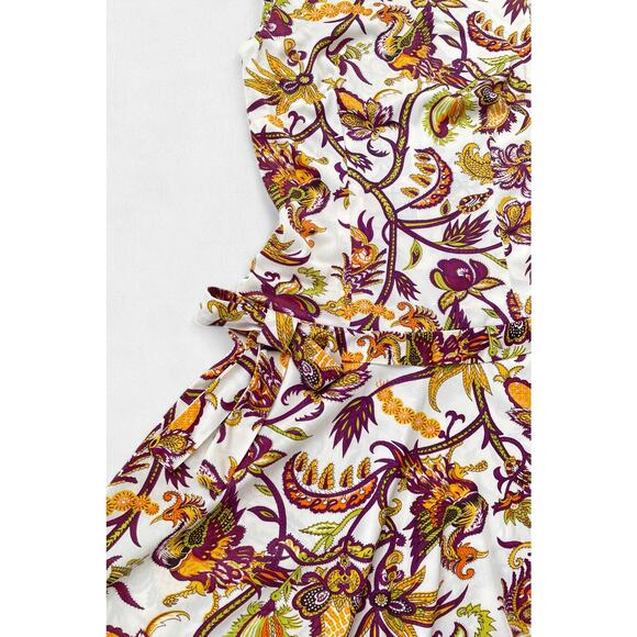 60s 70s VTG Paisley Firebird Print Floral Mini Dress Drop Waist A-Line Floral - Picture 3 of 5